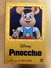 Medicom Toy Disney Pinocchio Bearbrick 100% and 400% Figure Set