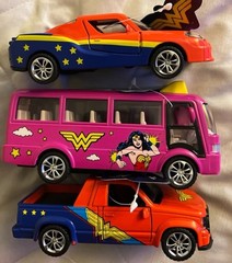 Die Cast DC Comics Wonder Woman Vehicles W/Pullback Action Lot of 3