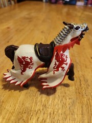 Papo Knight Horse Red And White Vtg 2004 Toy Figure