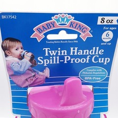 NOS Vintage Sippy Drinking Cup w/ Lid 8 oz Pink Spill Proof 6month & up