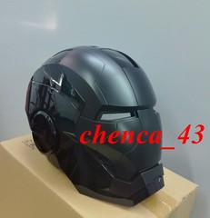 US Now!!! 1:1 Wearable Full Black MK5 Helmet LED Iron Man Full Face Mask w/ Box
