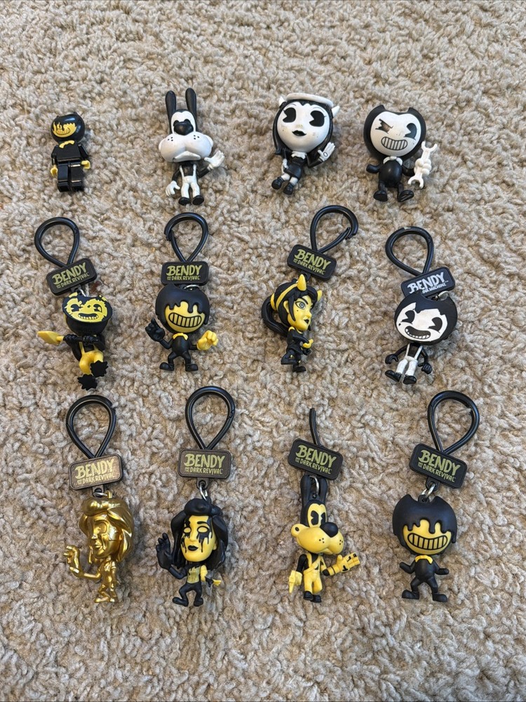 BENDY AND THE INK MACHINE BACKPACK COLLECTOR CLIPS Lot Of 12 Ink Bendy Ect.