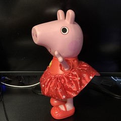 Hasbro Peppa Pig Action Figure Pink Pig in Red Star Dress, Plastic/Fabric 2016