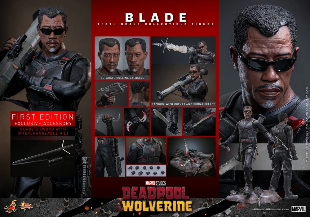 IN HAND – 1/6 HOT TOYS BLADE -Deadpool & Wolverine – MMS791B EXCLUSIVE VERSION!!