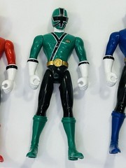 Power Rangers Samurai Blue Red & Green Rangers Action Figures 2011