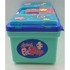 Littlest Pet Shop LPS Tackle Tool Box Carrying Case Storage Container & Figures