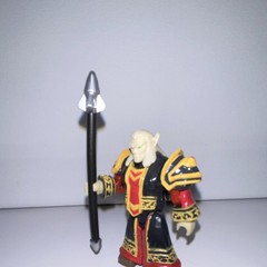Fantasy Warrior Action Figure Spear Black Red Gold Armor Plastic