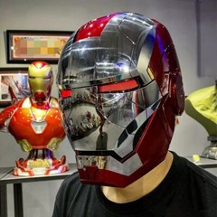 2024 Iron Man MK5 1:1 Helmet Wearable Voice-control Cosplay Mask Silver AUTOKING