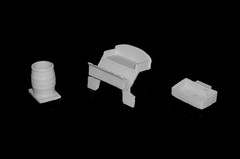 MARX Covered Wagon accessories seat barrel box (tan) buckboard toy soldiers