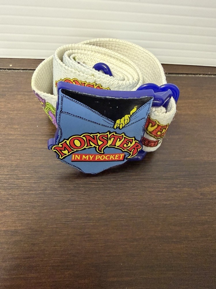 Rare Vintage 1990 Monsters in my pocket Stretch belt licensed enamel BUCKLE NOS