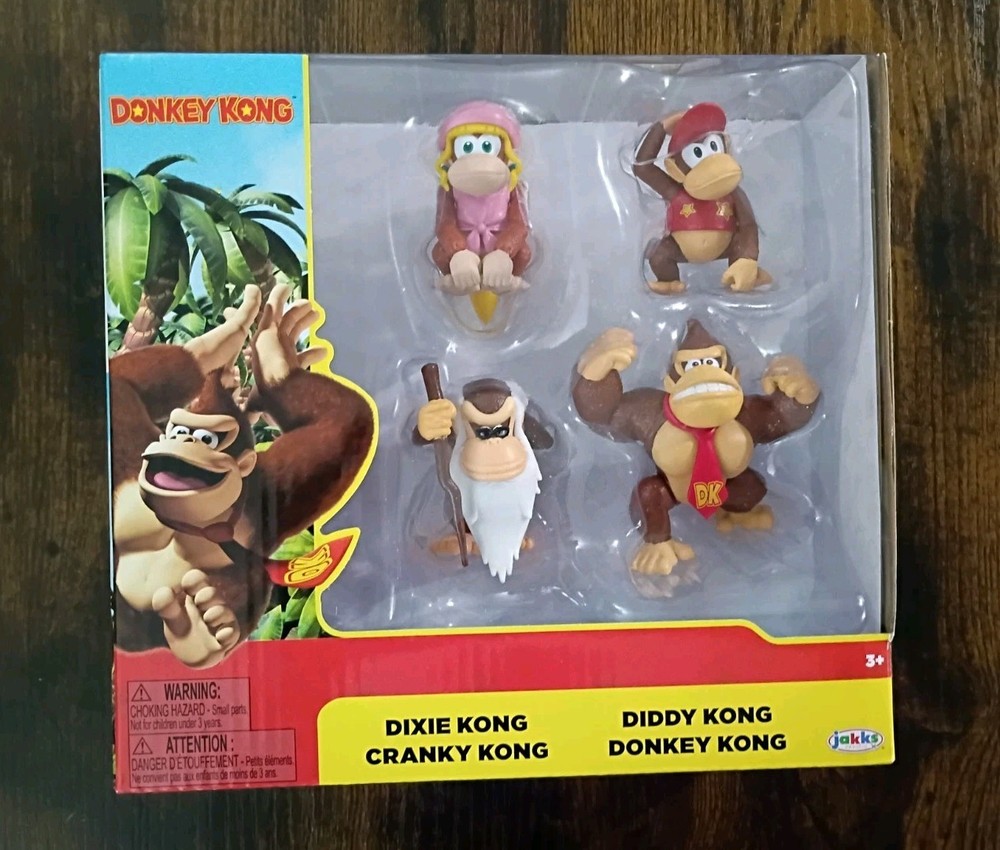 2.5″ DONKEY KONG FAMILY 4-PK Super Mario World of Nintendo Diddy Dixie Cranky