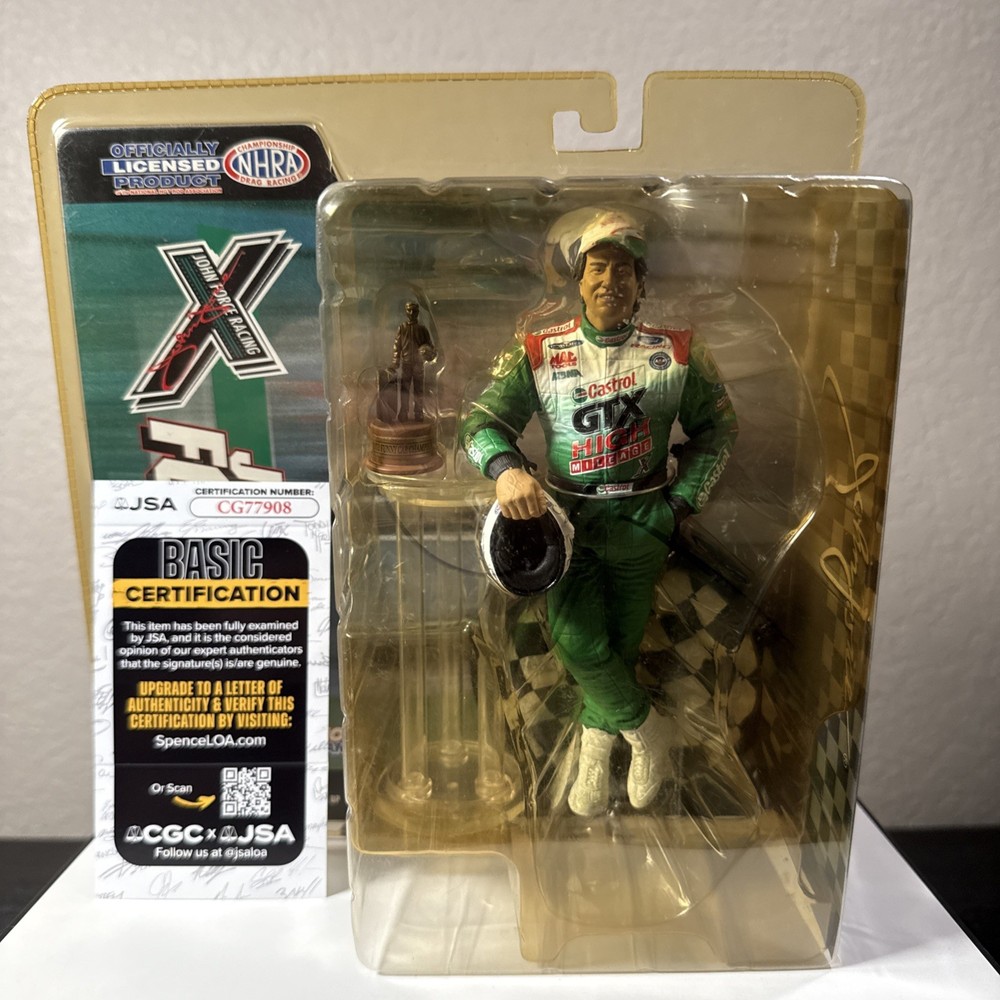 Signed – New McFarlane Series 3 Racing Figure John Force NHRA Drag Racing *JSA*
