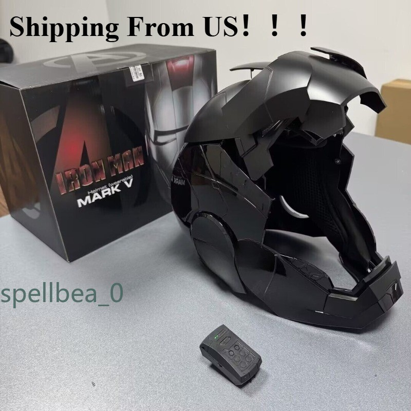 Black Iron Man 1:1 MK5 Jarvis Deformable Voice Control Wearable Helmet Full Mask