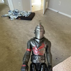 Black, Red & Silver Armored Helmeted Action Figure Character Figure