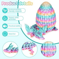 3D Printed Dragon Eggs with Articulated Fly Dragon Inside, Collectible Figuri…