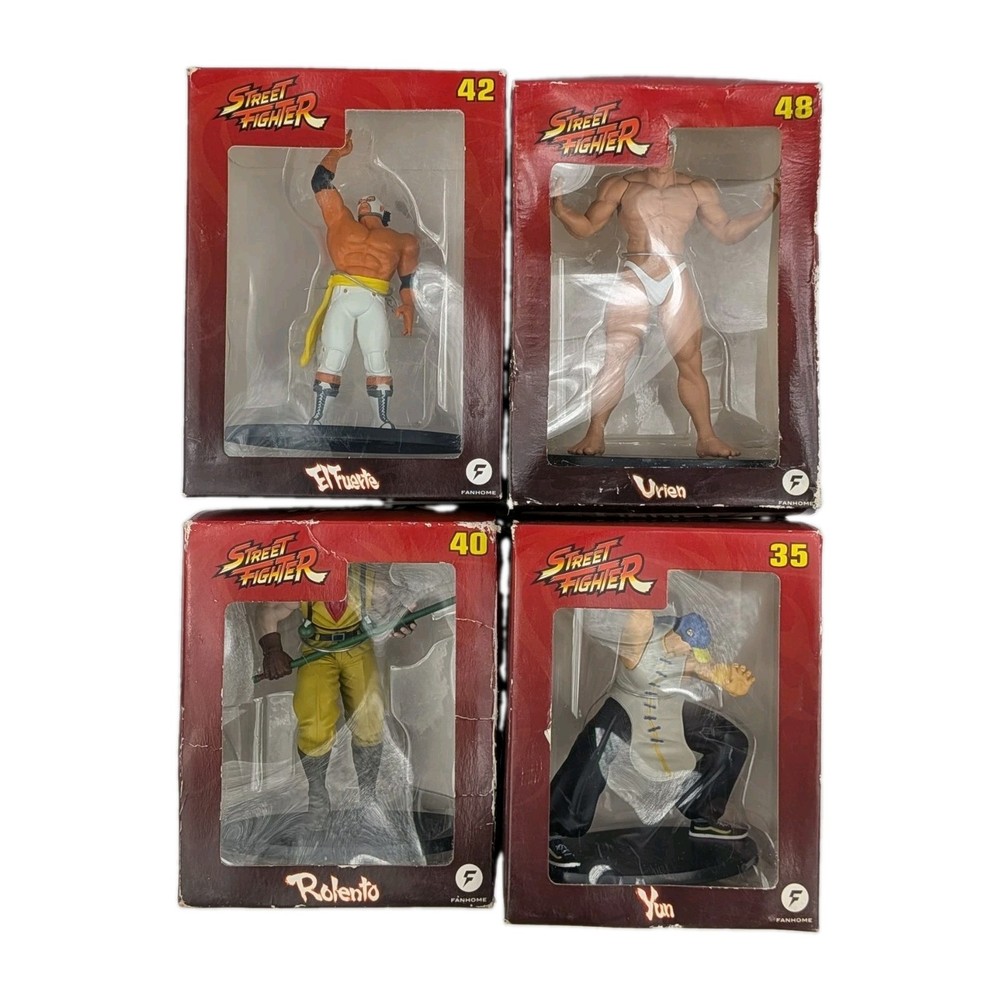 Fanhome Street Fighter Figures Lot Of 4 Yun 35 Urien 48 Rolento 40 El Fuerte 42