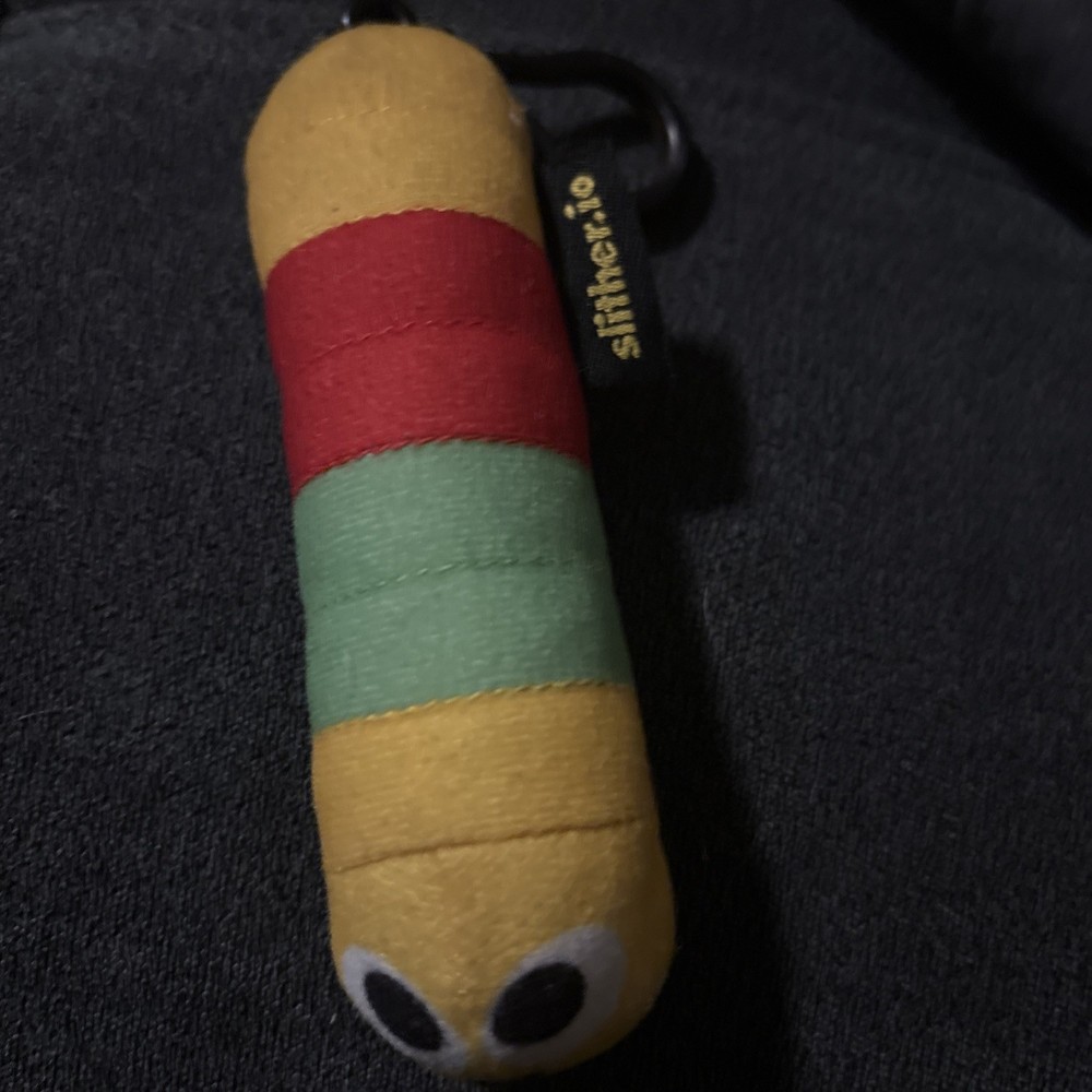 BONKERS SLITHER . IO SERIES 1 MYSTERY PLUSH CLIP YELLOW RED & GREEN