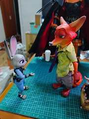 New GONG X Zootopia Cartoon Action Figure Toy Gift Judy and Nick Wilde Set