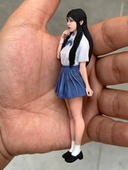 Painted 1/16 1/18 1/12 Asia Student Girl Uniform Statue Dispaly For Cars Vehicle