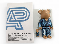Medicom BE@RBRICK STASH x Albino & Preto 100% 400% Bearbrick Set