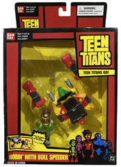 Teen Titans Robin w Bull Speeder Action Figure/Vehicle Set NEW 2005 Bandai Go