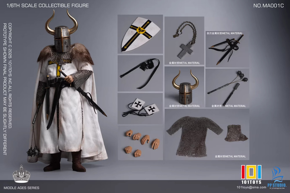 101TOYS X PP STUDIO MA001C 1/6 Teutonic Knight Leader Action Figure Model