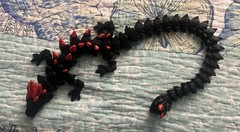 3D Printed Crystal Dragon Flexible Full Articulated Fidget Toy Decoration 16in.