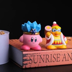 8Pcs/Set Games Star Kirby Anime Figure Cute Cartoon Pink Kirby Mini Figure