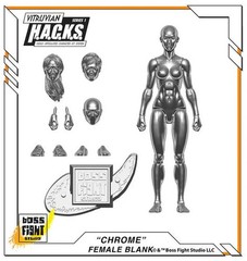 Chrome Vitruvian HACKS Blank Female Action Figure 3 3/4″ Boss Fight