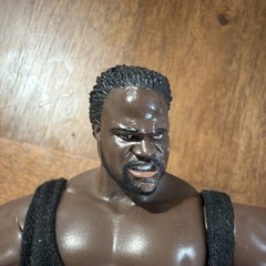 Jakks Pacific 2003 Articulated Action Figure Black Outfit Plastic Fabric Brown
