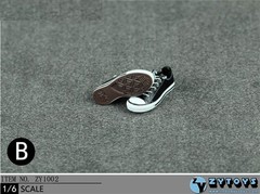 1/6 women shoes black casual sneakers Chuck Taylor Low for phicen hot toys ❶USA❶