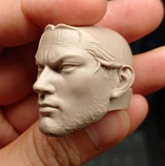Unpainted 1/6 Miyamoto Musashi Japanese Samurai Head Carved Model Toys