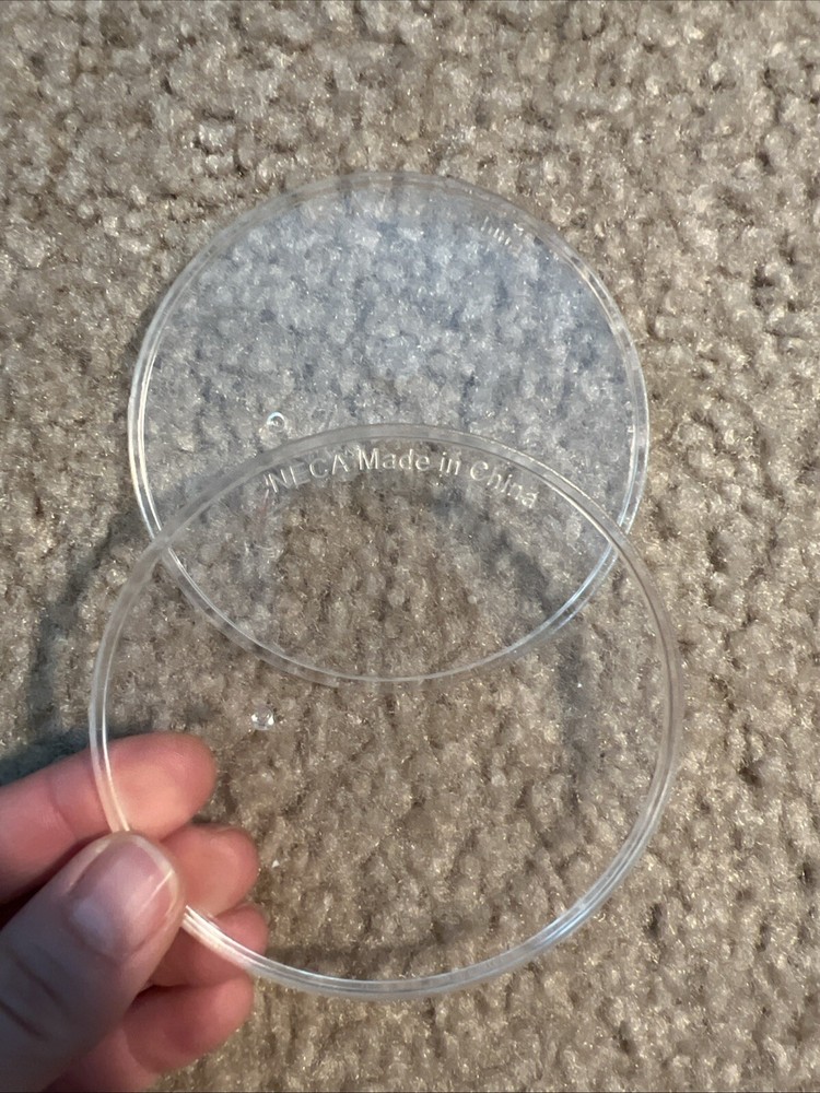 2 NECA clear plastic figure Display Stands for 6-8″ action figures 3.5″ round