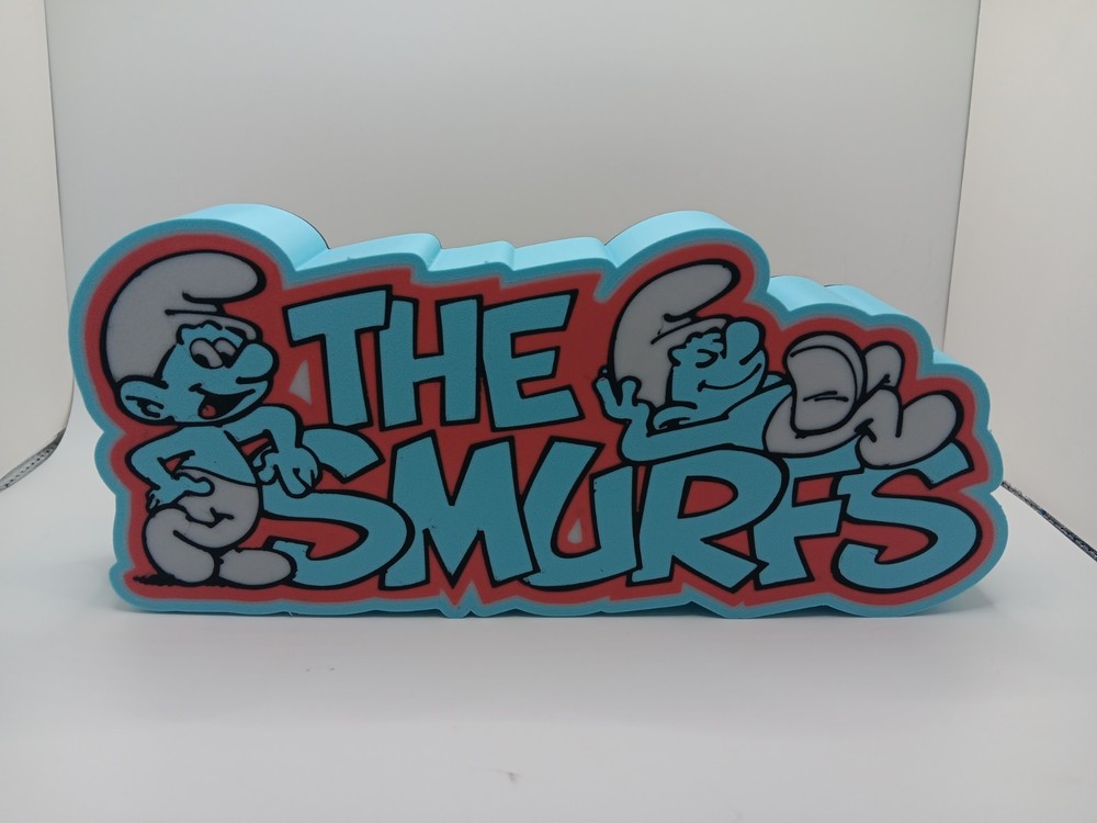 Retro Smurfs logo lightbox light box sign for vintage display