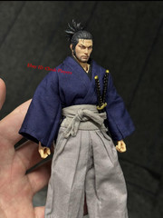 1/12 1/18 Samurai Miyamoto Musashi Head Sculpt For 6″ 3.75″ Action Figure Body