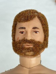Vintage 1960’s GI Joe Action Figure Red Brown Flocked Hair Fuzzy Beard Scar Read