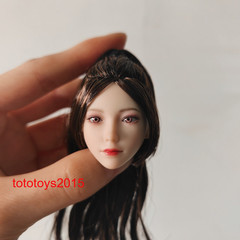 1/6 Beauty Female Head Sculpt with Movable Eyes for 12″ Action Figure Body Toy