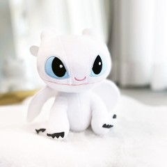 How To Train Your Dragon 3 Toothless Light Fury Plush Doll Sitting 7″ FREE SHIP