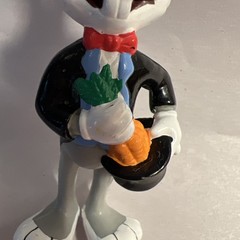 Vintage 1990 Bugs Bunny Magician Figure 3.5″ PVC Toy Tux Top Hat Carrots Warner
