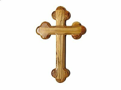 Olive Wood Cross “The Cross Of The Fourteen Stations (5″H