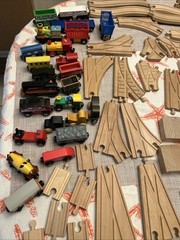 Huge Wooden Train Track Lot 140+ Pcs – fits Thomas Brio Melissa Doug – Bridges