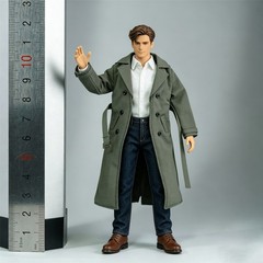 1/12 Scale Unisex Trench Coat for 6” Male & Female Action Figure Doll Clothes