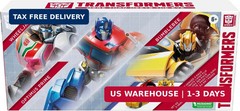 Transformers 1-Step Flip Heroes 3-Pack, 4-Inch Wheeljack, Bumblebee, and Optimus