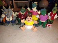 Disney Dinosaurs TV Show Figure Set Lot COMPLETE 6 SINCLAIR FAMILY 1991 HASBRO