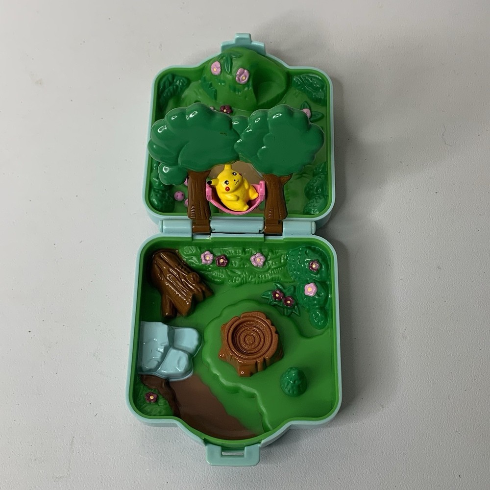 Pokémon Tomy Polly Pocket Viridian Forest Play Set Blue Vtg 1997 Pikachu Compact