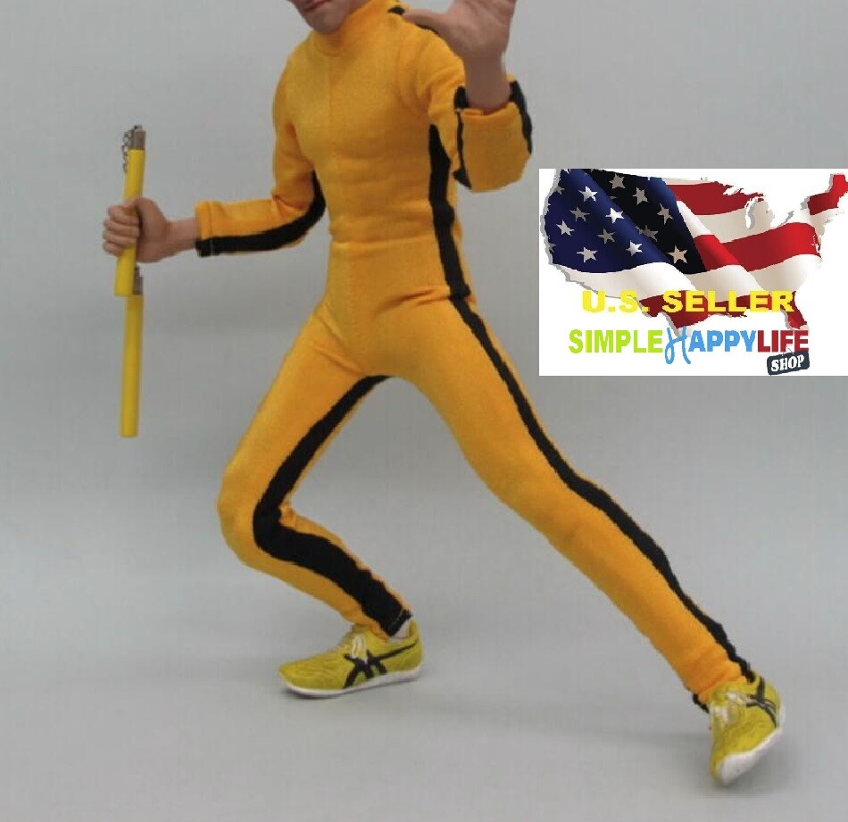 NEW 1/6 Game Of Death yellow kung fu suit w/ nunchakus Set for 12″ figure ❶USA❶