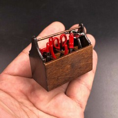 1/6 Scale Scene Accessories Alloy Tool & Toolbox Model Wooden For 12″ Figure Toy