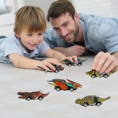 Dinosaur Toy Pull Back Cars, 6 Pack Dino Toys for Kids Ages 3 and Up