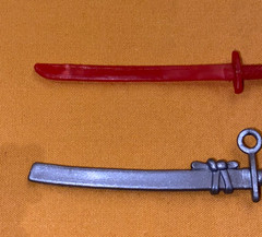 G.I. GI JOE gijoe BUDO WEAPONS PARTS LOT #3 red silver sword sai FREE SHIP