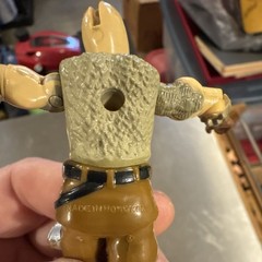 Fully Jointed Multicolor Action Figure Lot of 2 Red Green Tan Brown Vintage Toy